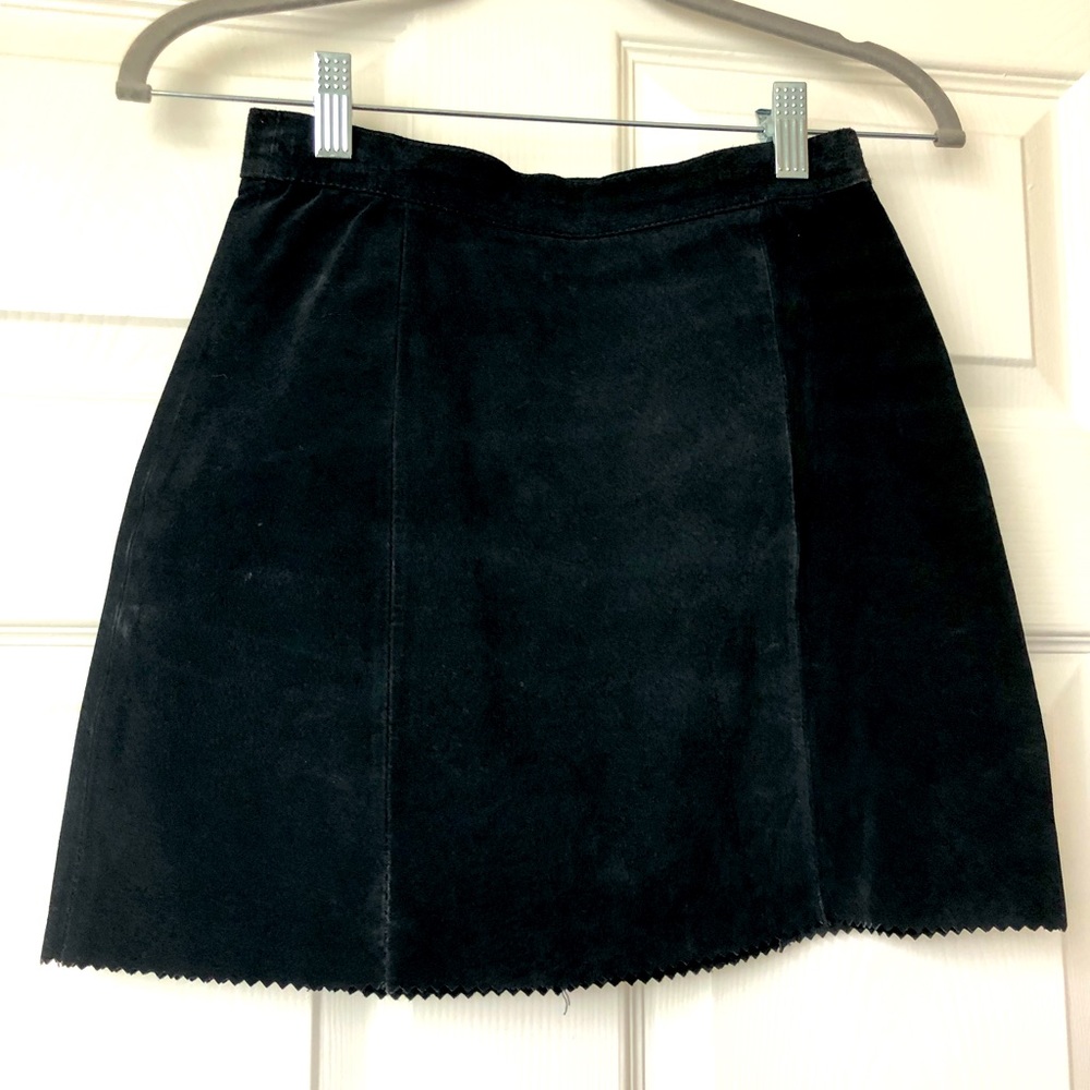 Suede Miniskirt Rickrack Hem